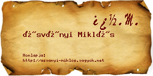 Ásványi Miklós névjegykártya